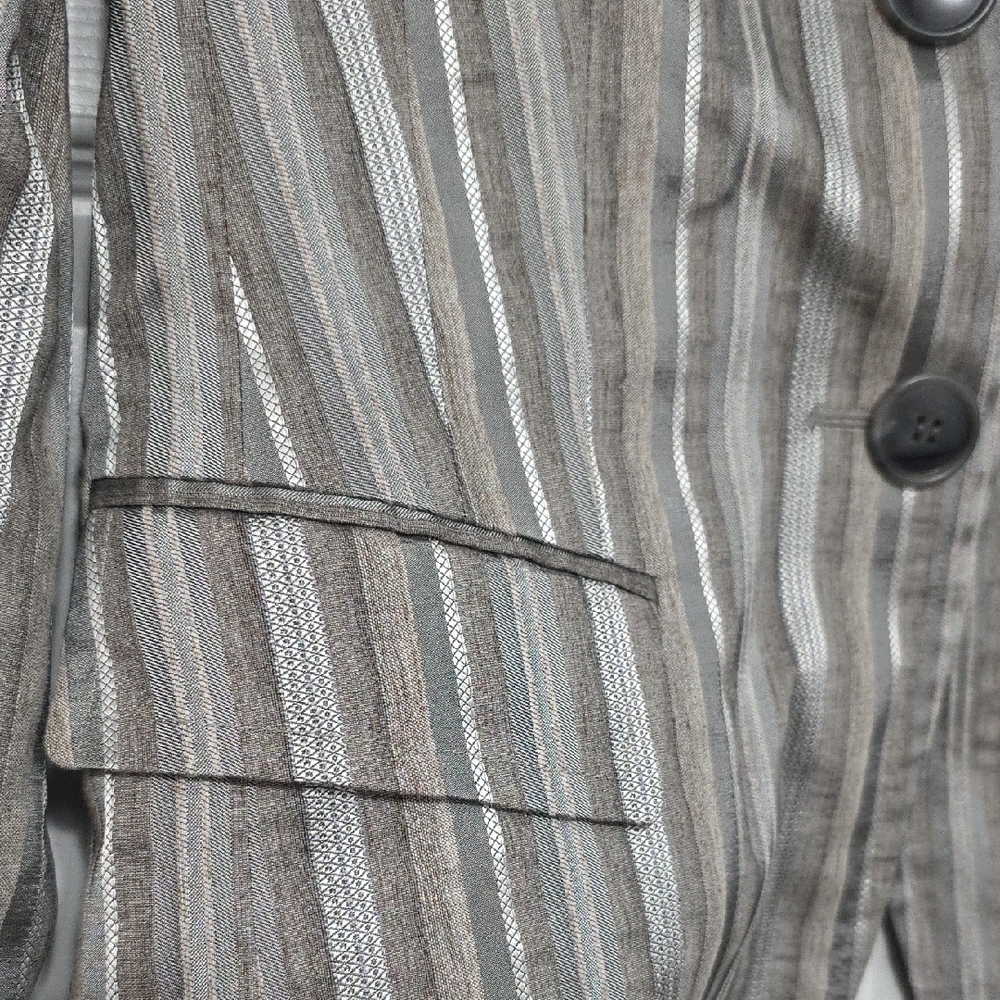 Lafayette 148 New York Metallic Striped Blazer - Picture 4 of 11